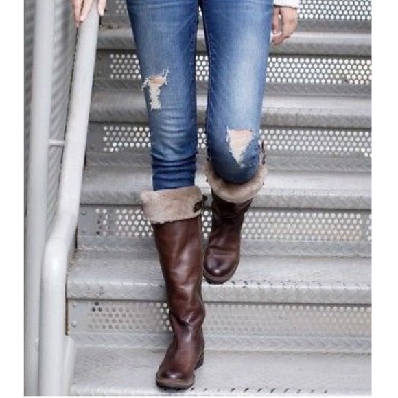 Frye Mara Tall Shearling Boots - Picture 1 of 12